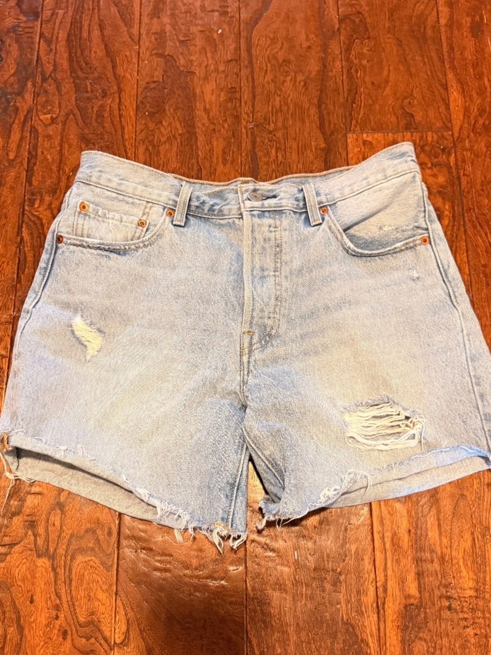 LEVI'S 501 Denim Distressed Cut Off Jean Shorts 29